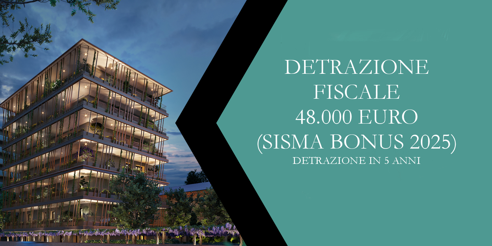 DETRAZIONE FISCALE 48.000 euro (SISMA BONUS 2025) IN 5 ANNI